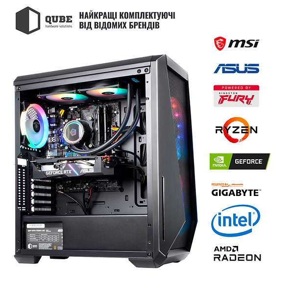 Фото - Системний блок QUBE QB i5 13600KF RTX 4060 Ti 16GB W1 321010 (i513600KFRTX4060Ti16GBW1321010)