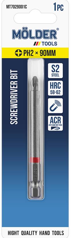 Фото - Біта для викрутки Molder PH2x90мм (MT7029001C)