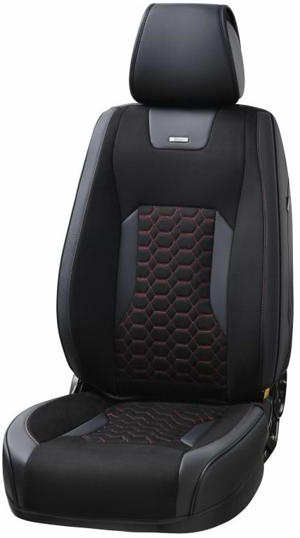 Комплект накидок на сидіння автомобіля Beltex 3D Montana, Black-red 2 шт. (BX87160)