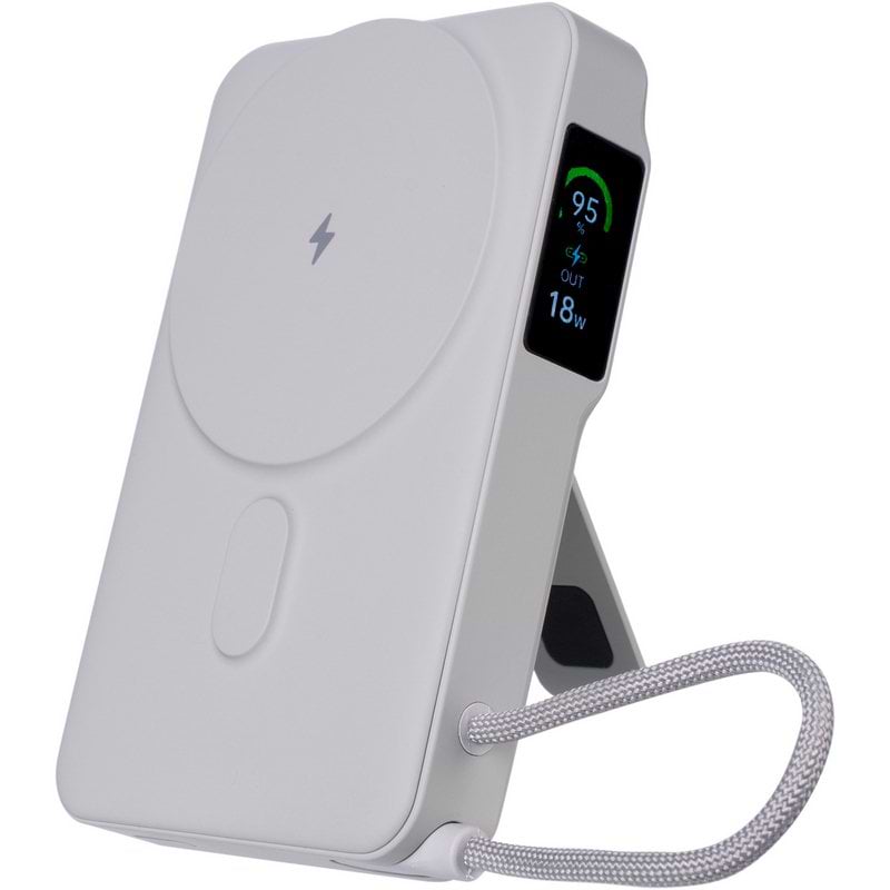 Батарея мобільна Gelius Fluxen GP-PBW120 Magnetic Wireless Charge Qi2 15W 10000mAh Grey (101699) - Фото 1