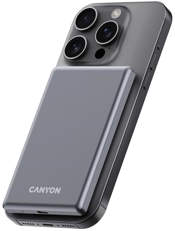 Фото - Батарея мобильная Canyon OnPower 505 slim Magsafe 5000 mAh PD20W Dark Grey (CNS-CPB505DG)