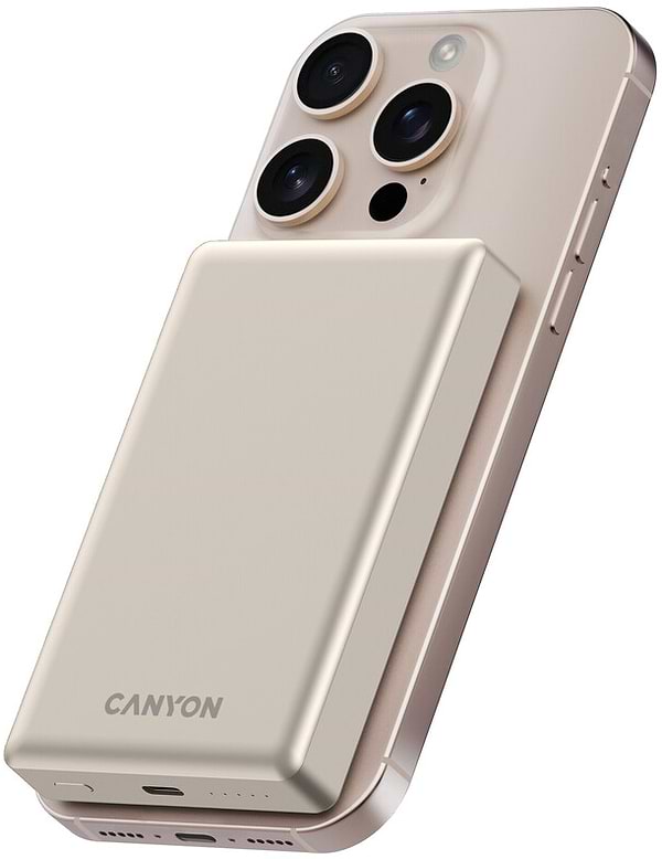 Фото - Батарея мобильная Canyon OnPower 510 slim Magsafe 10000 mAh PD20W Beige (CNS-CPB510BE)