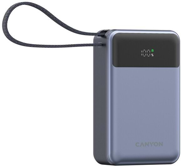 Фото - Батарея мобильная Canyon OnPower 600 built-in cable 20000 mAh PD65W Dark Grey (CNS-CPB600DG)