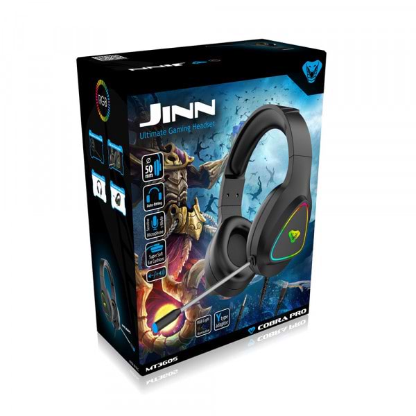Фото - Гарнітура дротова ігрова Media-Tech Cobra Pro Jinn RGB Black (MT3605)