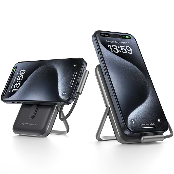 Фото - Батарея мобильная Choetech Magnetic Wireless 10000mAh 20W Black (B735-CCBK)