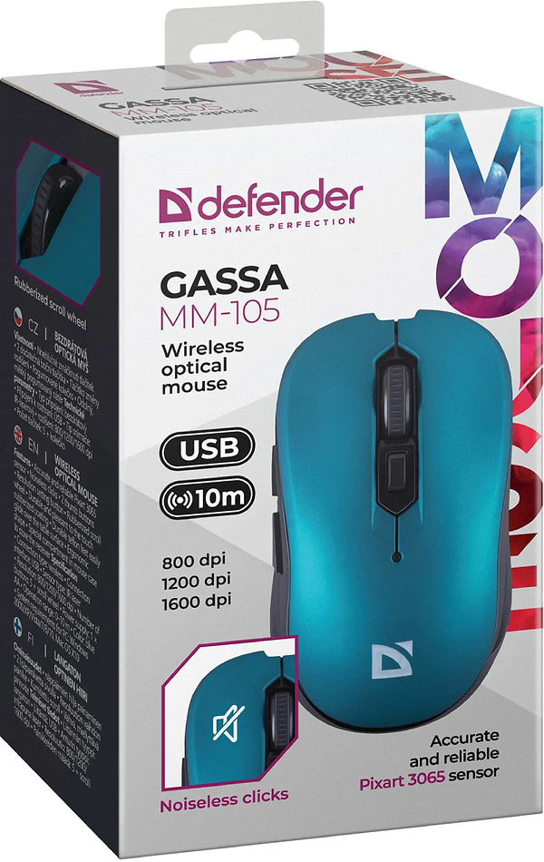 Фото - Миша бездротова Defender Gassa MM-105 (52102)