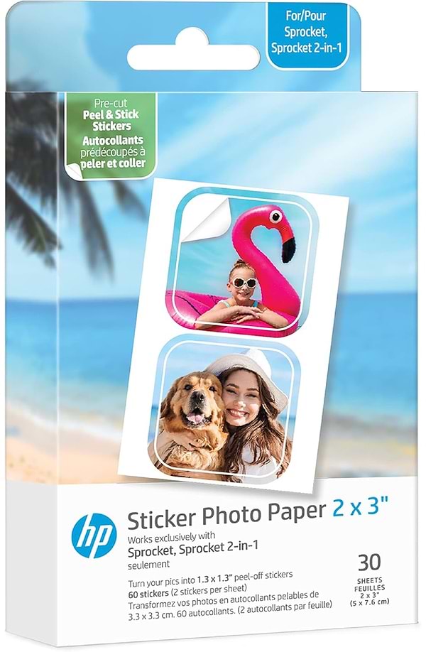 Фото - Фотоплівка HP CutOut Sticker Zink 2"x3" 30 шт. (HPIZ2X330C)