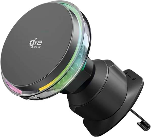 Автотримач з бездротовою зарядкою Proove Light Crystal Qi2.2 25W Gray (WHLC25002003)