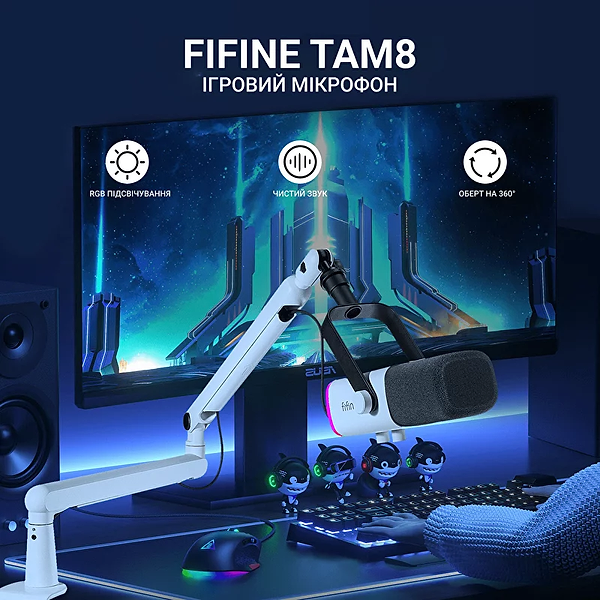 Фото - Мікрофон до комп'ютера Fifine TAM8W