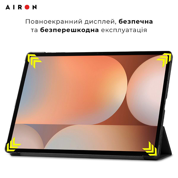 Фото - Чехол для планшета AIRON Premium для Samsung Galaxy Tab S10 Ultra 14.6 2024 с защитной пленкой и салфеткой Black (4822356758484)