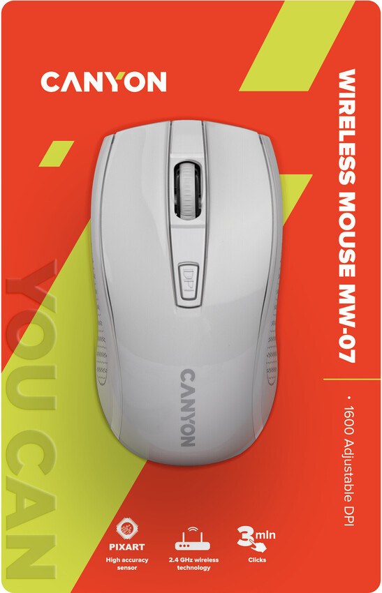 Фото - Миша бездротова Canyon MW-7 Wireless White (CNE-CMSW07W)