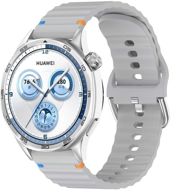 Ремінець для смарт-годинника BeCover Ribbed Tape (22mm) for Huawei Watch GT 5 / GT 4 (46mm) / GT 3 (46mm) / GT 2 (46mm) / GT 2 Pro / Watch GS Pro Lite Gray (714288)