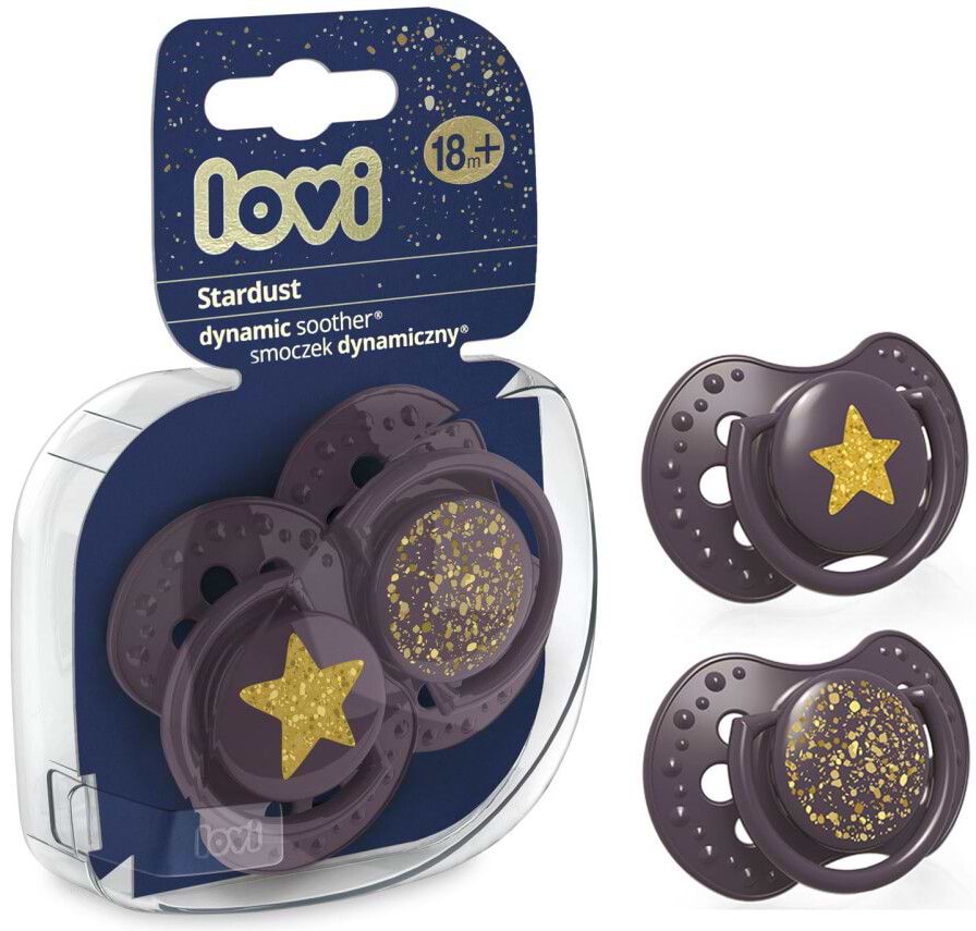 Симетрична пустушка Lovi Stardust 18+ міс 2 шт. фіолетова (22/895_violet) - Фото 1