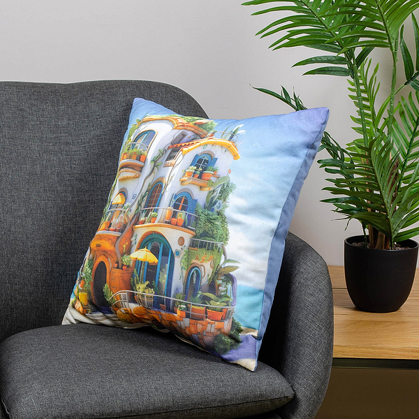 Фото - Подушка декоративна Home Line ПОЛУПАНАМА Будинок біля моря (ЦД) 45х45 (189207)