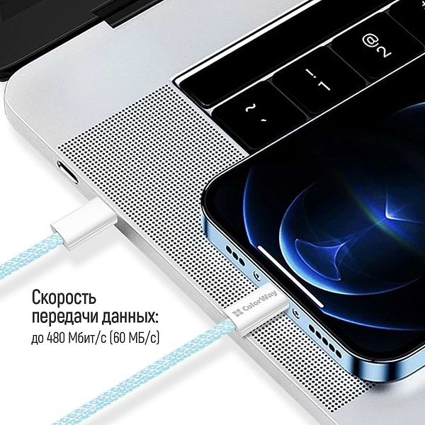 Фото - Кабель синхронизации данных Colorway Type-C - Apple Lightning (PD Fast Charging 27W) 1м синий (CW-CBPDCL061-BL)