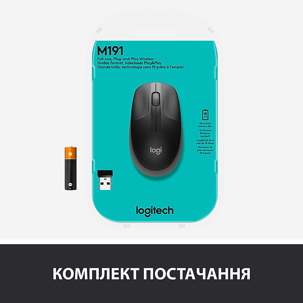 Фото - Мышь беспроводная Logitech M190 Mid Grey (910-005906)