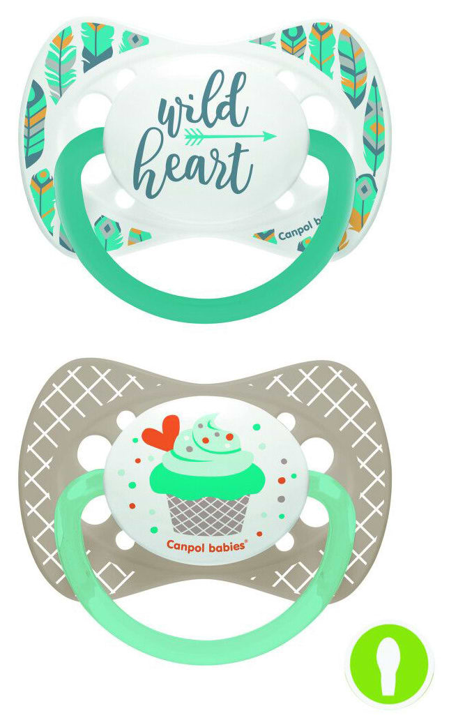 Симметричная пустышка Canpol babies 6-18 мес 2 шт. коралловая (23/955_cor)