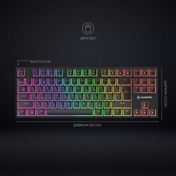 Фото - Клавиатура проводная игровая GamePro MK80B Black