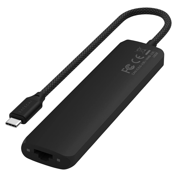 Фото - Хаб USB Satechi 7-in-1 USB-C Slim Multiport Adapter 4K with Ethernet Black (ST-P7SK)