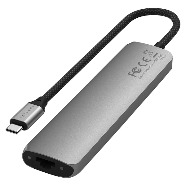 Фото - Хаб USB Satechi 7-in-1 USB-C Slim Multiport Adapter 4K with Ethernet Space Grey (ST-P7SM)