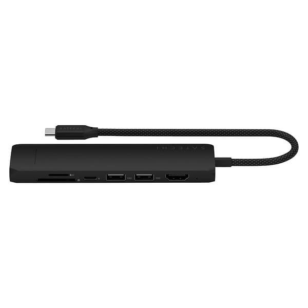 Фото - Хаб USB Satechi 7-in-1 USB-C Slim Multiport Adapter 4K with Ethernet Black (ST-P7SK)