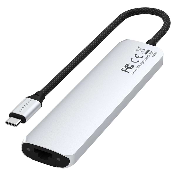 Фото - Хаб USB Satechi 7-in-1 USB-C Slim Multiport Adapter 4K with Ethernet Silver (ST-P7SS)