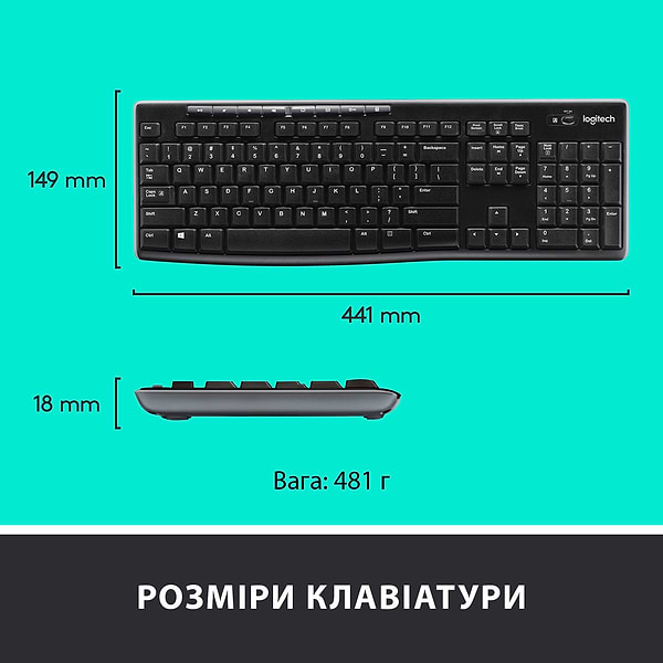 Фото - Клавіатура + миша бездротова Logitech MK270 UA (920-004508)