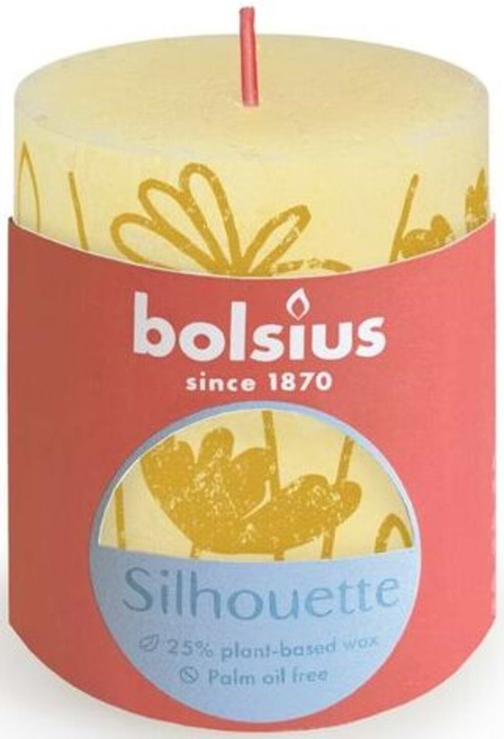 Свічка декоративна Bolsius Silhouette 80/68 жовтий луг (700314)
