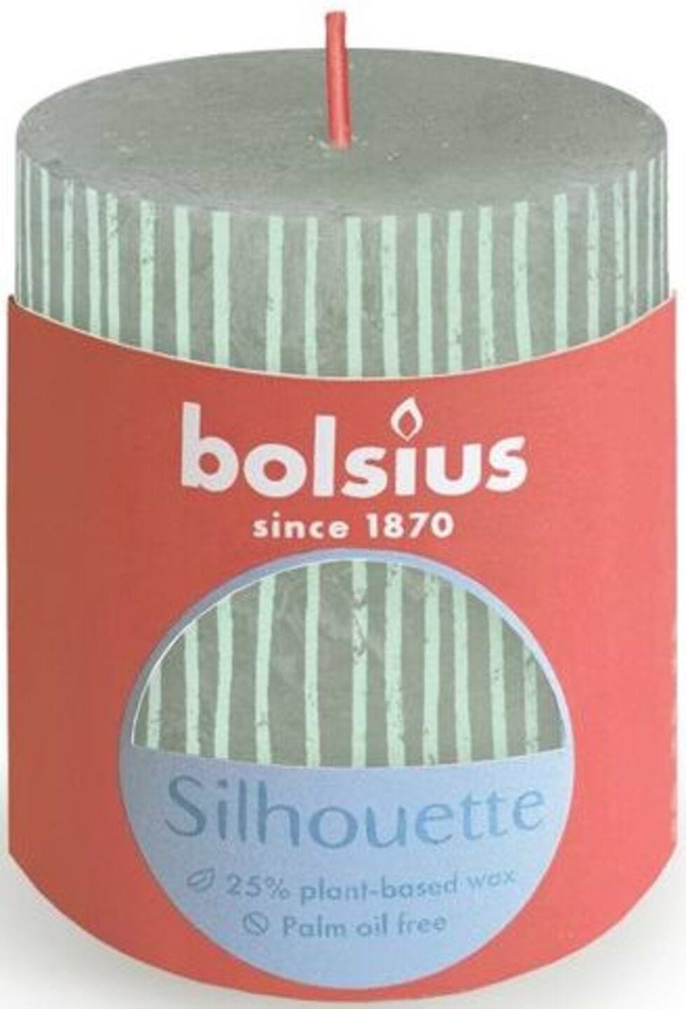 Свічка декоративна Bolsius Silhouette 80/68 нефритові смуги 7(00368)