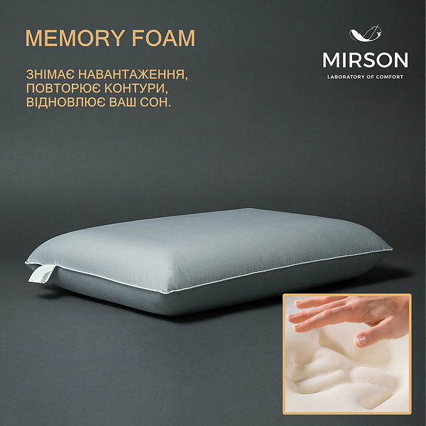 Фото - Подушка ортопедическая MirSon №7028 Elite Delicate satin Skyline MEN 590х430х120