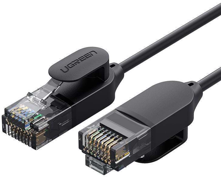 Кабель патч-корд UGREEN NW122 CAT 6A Pure Copper Ethernet Cable OD2.8 1.5m Black (70333) - Фото 1