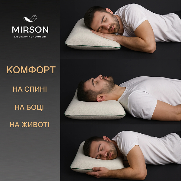 Фото - Подушка ортопедична MirSon №7035 Elite Green nature Julia MEN 590х430х120