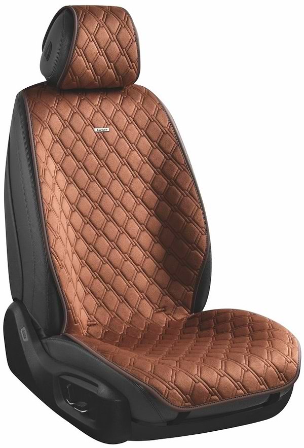 Фото - Комплект накидок на сидіння автомобіля CarLife Turbo coffee 2 шт. (SC30402)