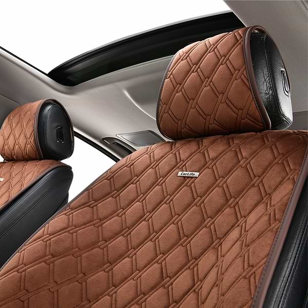 Фото - Комплект накидок на сидіння автомобіля CarLife Turbo coffee 2 шт. (SC30402)