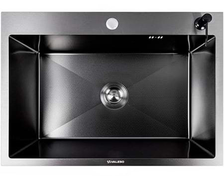 Мийка кухонна VALESO 70х50 PVD чорна DECOR Handmade (3.0/0.8)