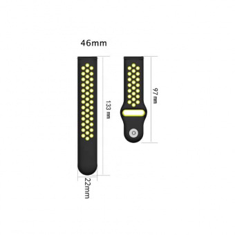 Фото - Ремінець для смарт-годинника BeCover Nike Style for Xiaomi iMi KW66/Mi Watch Color/Haylou LS01/LS02/Haylou Smart Watch Solar LS05 Black-Green (705802)