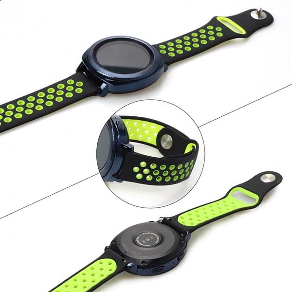 Фото - Ремінець для смарт-годинника BeCover Nike Style for Xiaomi iMi KW66/Mi Watch Color/Haylou LS01/LS02/Haylou Smart Watch Solar LS05 Black-Green (705802)