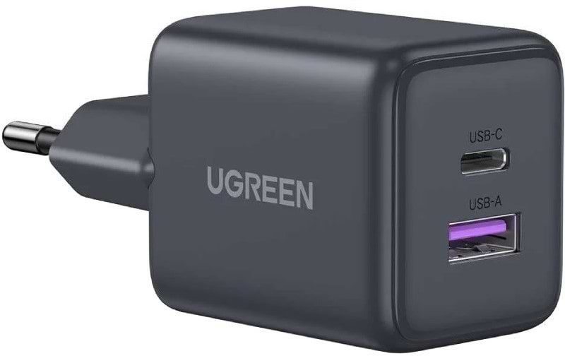 Сетевое зарядное устройство UGREEN 2xUSB 30W USB-A + USB-C X516 Gan Gray (55539)