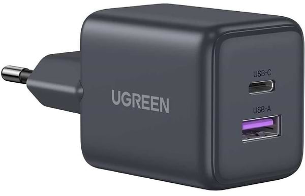 Фото - Мережевий зарядний пристрій UGREEN 2xUSB 30W USB-A + USB-C X516 Gan Gray (55539)