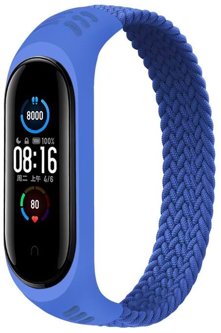 Ремешок для фитнес-браслета BeCover Elastic Nylon Style for Xiaomi Mi Smart Band 5/Mi Smart Band 6 Size S Deep Blue (706138)