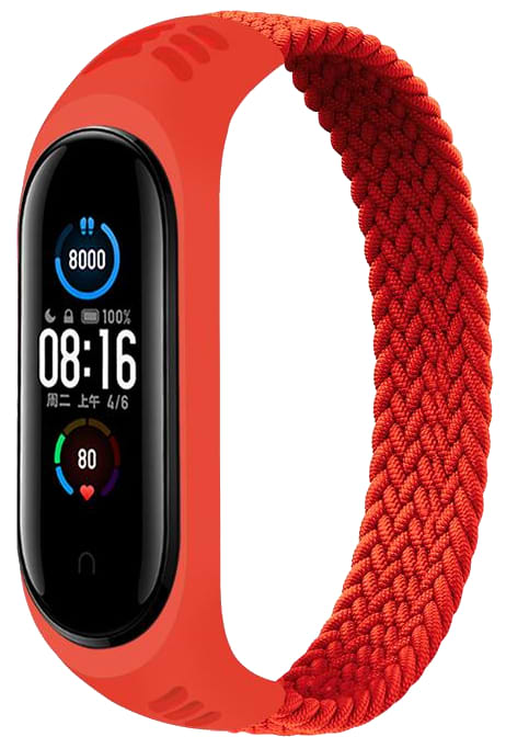 Фото - Ремінець для фітнес-браслету BeCover Elastic Nylon Style for Xiaomi Mi Smart Band 5/Mi Smart Band 6 Size L Red (706166)