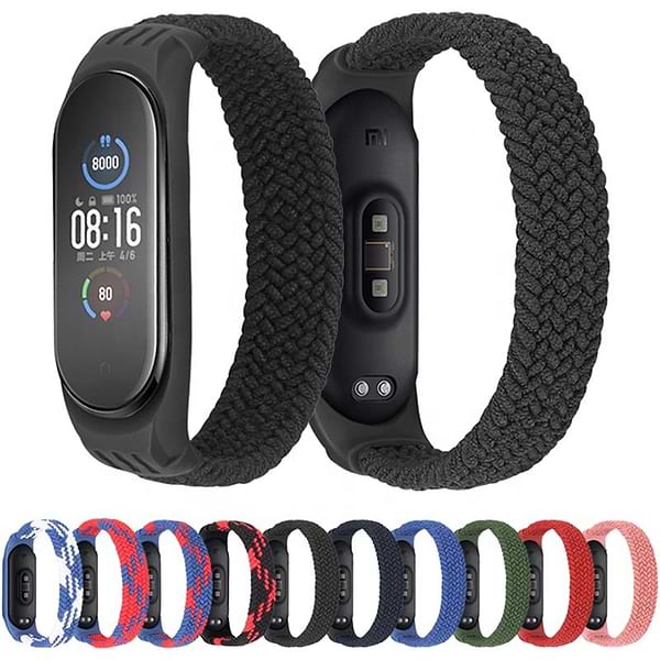Фото - Ремінець для фітнес-браслету BeCover Elastic Nylon Style for Xiaomi Mi Smart Band 5/Mi Smart Band 6 Size M Blue/White (706151)