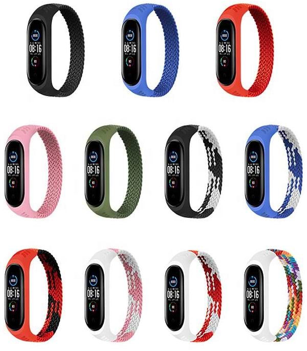 Фото - Ремінець для фітнес-браслету BeCover Elastic Nylon Style for Xiaomi Mi Smart Band 5/Mi Smart Band 6 Size M Blue/White (706151)