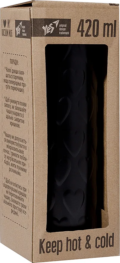 Фото - Термос YES Black Heart 420 мл (707335)