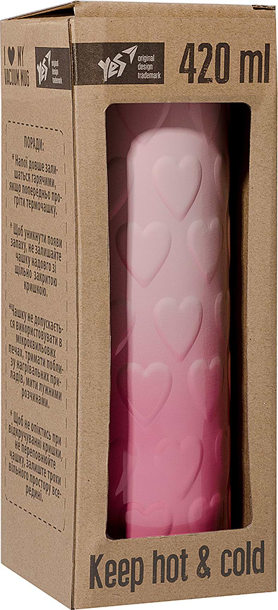 Фото - Термокружка YES Pink Heart 420 мл (707336)