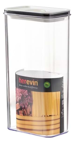 Фото - Ємність для сипучих Herevin Canister-Vacuum Lid-White-Black 3 л (161194-000)
