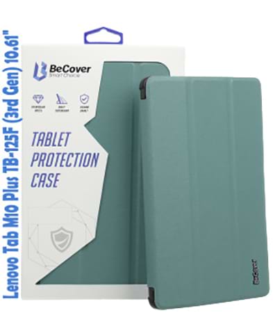 Чехол для планшета BeCover Smart for Lenovo Tab M10 Plus TB-125F (3rd Gen) 10.61" Dark Green (708303) - Фото 1