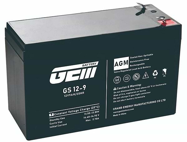 Фото - Аккумулятор для ИБП GEM BATTERY 12V, 9.0A (GS 12-9) Фото - Аккумулятор для ИБП GEM BATTERY 12V, 9.0A (GS 12-9)