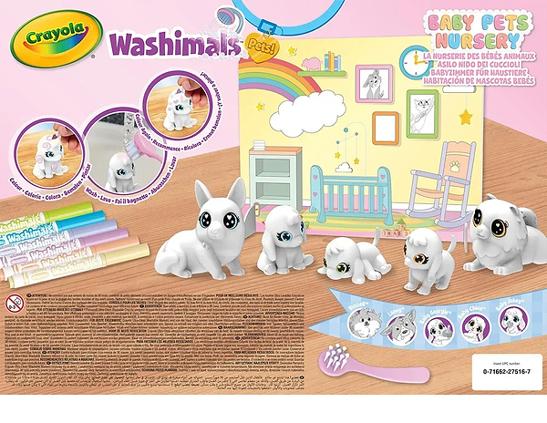 Фото - Набор для декупажа и росписи Crayola Washimals Домашние животные с фломастерами 5 шт. (74-7516)