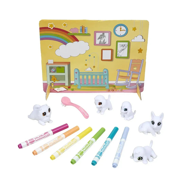 Фото - Набор для декупажа и росписи Crayola Washimals Домашние животные с фломастерами 5 шт. (74-7516)